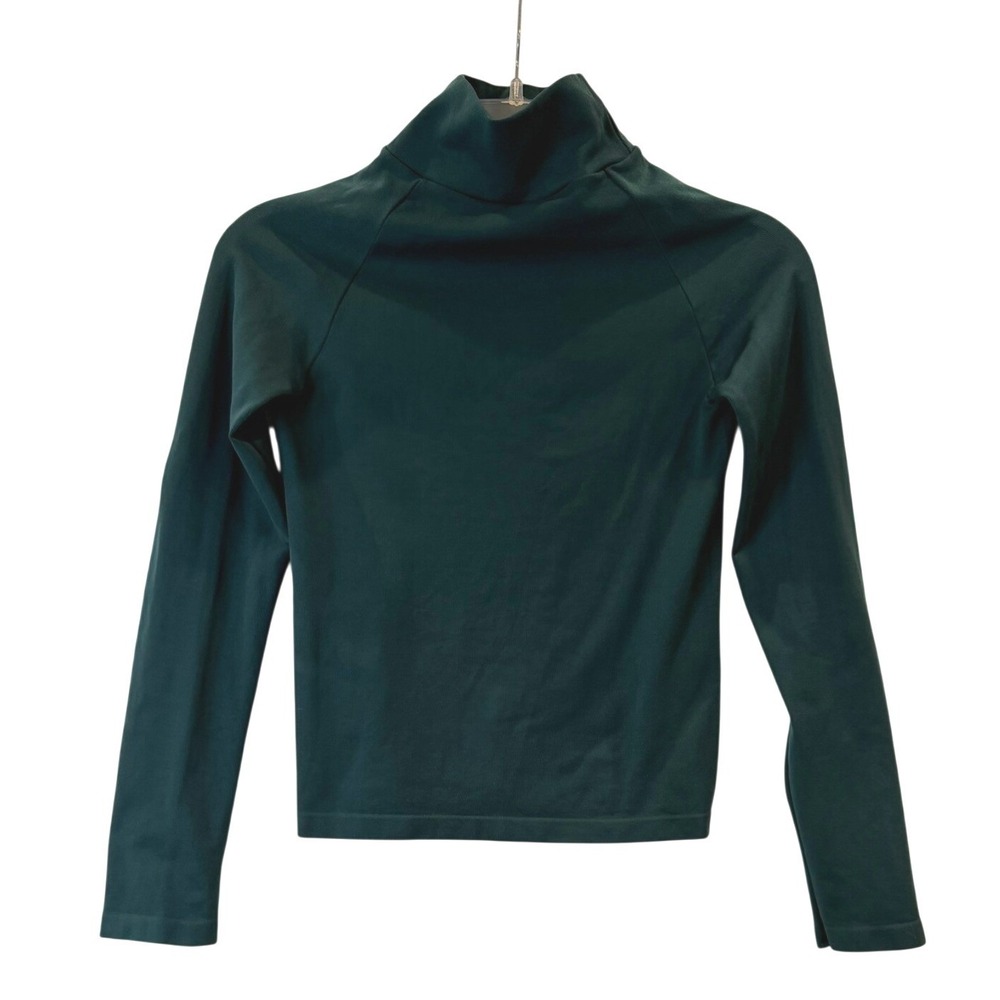 Free People Intimately Forest Green Cutout Back Ribbed Turtleneck Crop Top XS/S